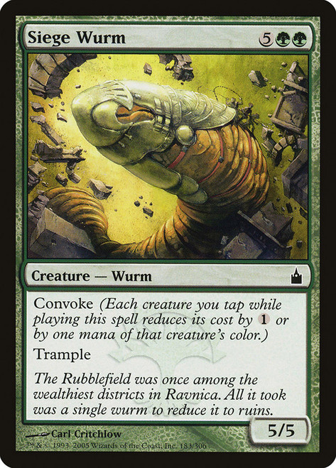 Siege Wurm\nRavnica: City of Guilds\nSingle\nMagic The Gathering