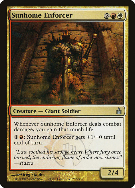 Sunhome Enforcer\nRavnica: City of Guilds\nSingle\nMagic The Gathering