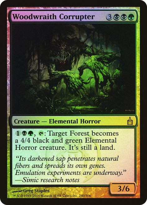 Woodwraith Corrupter\nRavnica: City of Guilds\nSingle\nMagic The Gathering