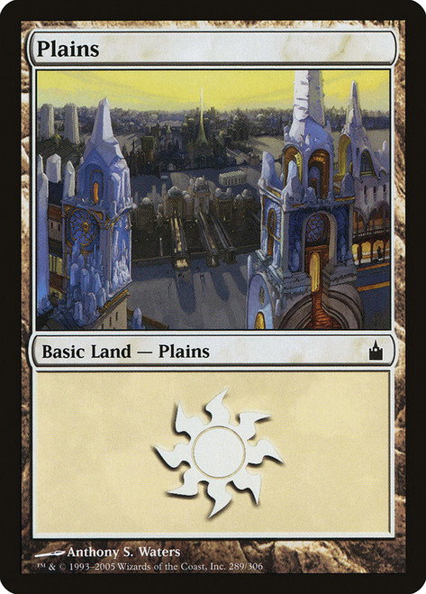 Plains (#289)\nRavnica: City of Guilds\nSingle\nMagic The Gathering