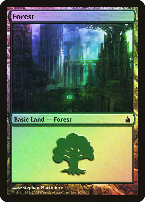 Forest (#303)\nRavnica: City of Guilds\nSingle\nMagic The Gathering