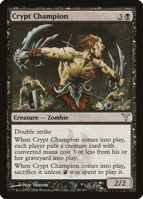 Crypt Champion\nDissension\nSingle\nMagic The Gathering