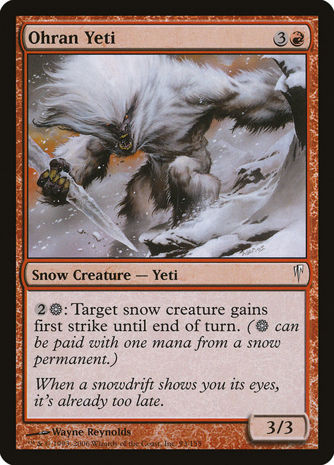 Ohran Yeti\nColdsnap\nSingle\nMagic The Gathering