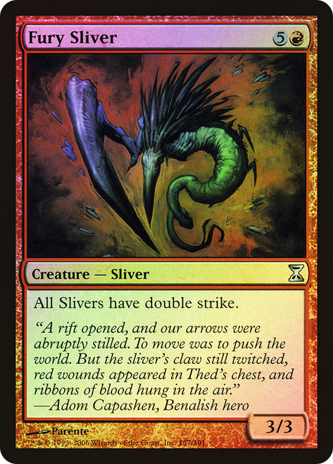Fury Sliver\nTime Spiral\nSingle\nMagic The Gathering