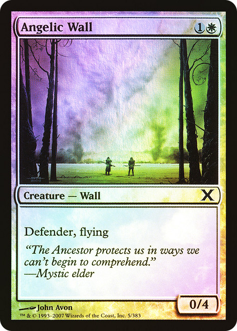Angelic Wall\n10th Edition\nSingle\nMagic The Gathering