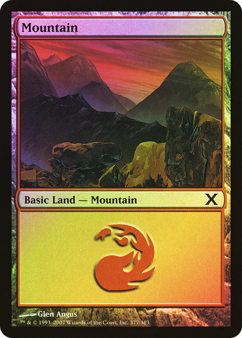 Mountain (#377)\n10th Edition\nSingle\nMagic The Gathering
