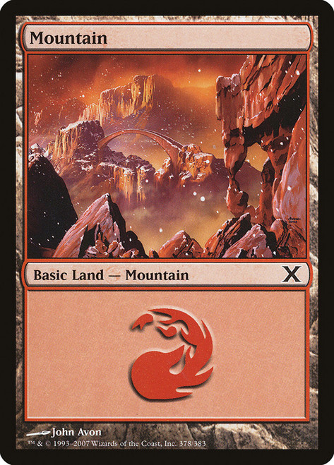Mountain (#378)\n10th Edition\nSingle\nMagic The Gathering