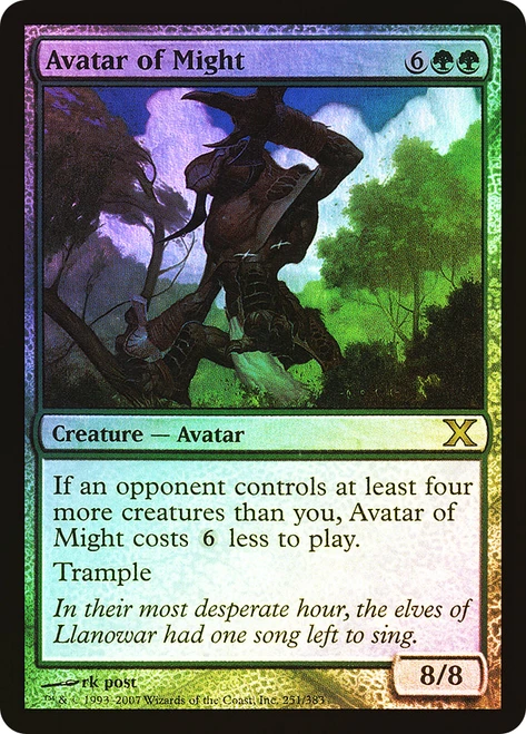 Avatar of Might\n10th Edition\nSingle\nMagic The Gathering