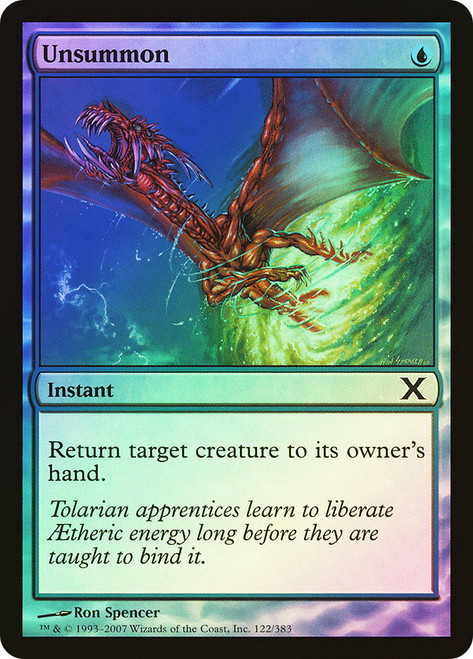 Unsummon\n10th Edition\nSingle\nMagic The Gathering