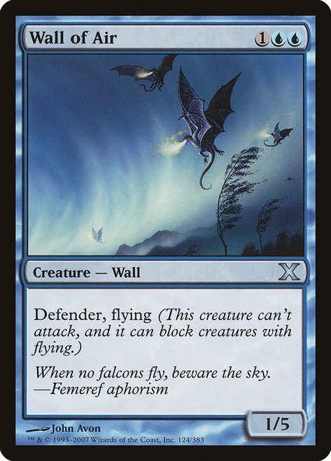 Wall of Air\n10th Edition\nSingle\nMagic The Gathering