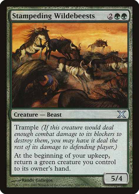 Stampeding Wildebeests\n10th Edition\nSingle\nMagic The Gathering