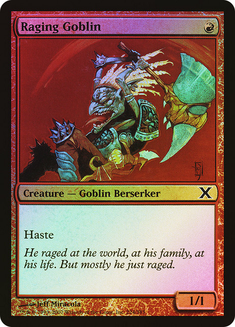 Raging Goblin\n10th Edition\nSingle\nMagic The Gathering
