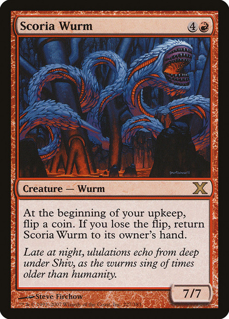 Scoria Wurm\n10th Edition\nSingle\nMagic The Gathering