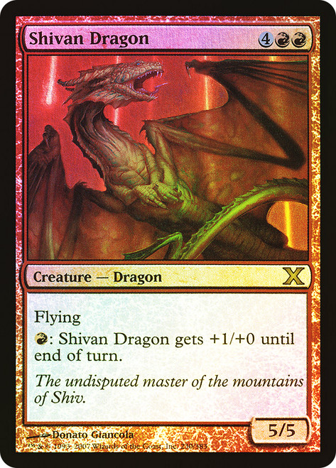 Shivan Dragon\n10th Edition\nSingle\nMagic The Gathering