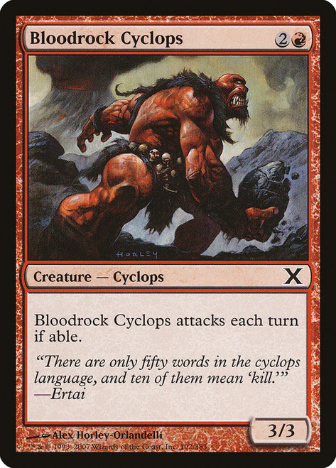 Bloodrock Cyclops\n10th Edition\nSingle\nMagic The Gathering