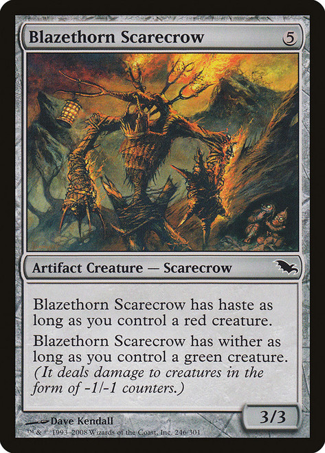 Blazethorn Scarecrow\nShadowmoor\nSingle\nMagic The Gathering