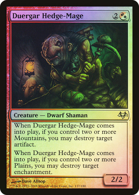 Duergar Hedge-Mage\nEventide\nSingle\nMagic The Gathering