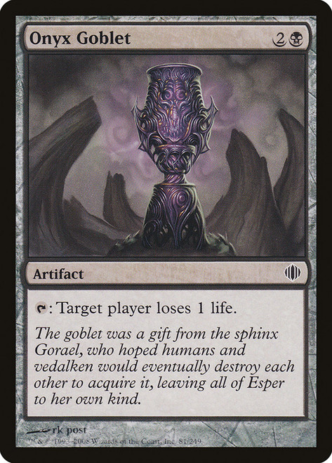 Onyx Goblet\nShards of Alara\nSingle\nMagic The Gathering