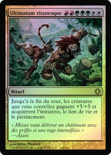 Titanic Ultimatum
Shards of Alara (Foil) - French
Single
Magic The Gathering