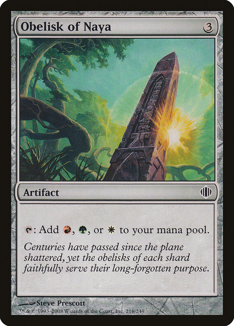 Obelisk of Naya\nShards of Alara\nSingle\nMagic The Gathering