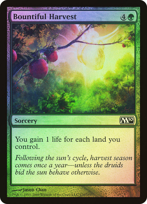 Bountiful Harvest\nMagic 2010 Core Set\nSingle\nMagic The Gathering