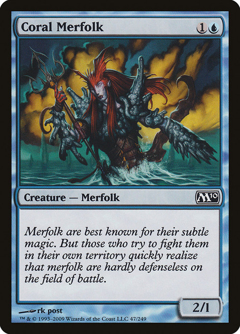 Coral Merfolk\nMagic 2010 Core Set\nSingle\nMagic The Gathering
