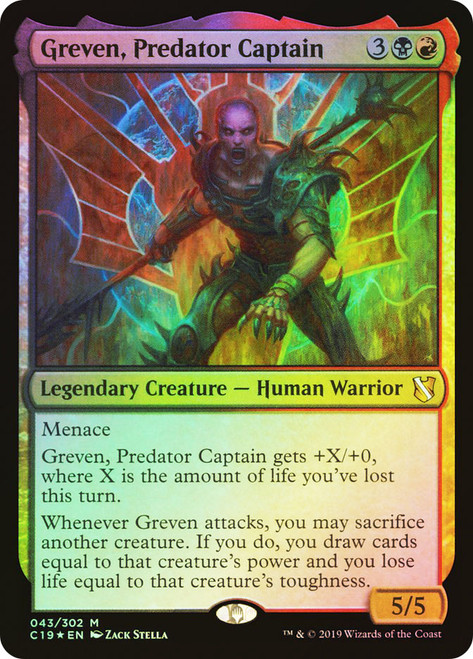 Greven, Predator Captain\nCommander: 2019 Edition\nSingle\nMagic The Gathering