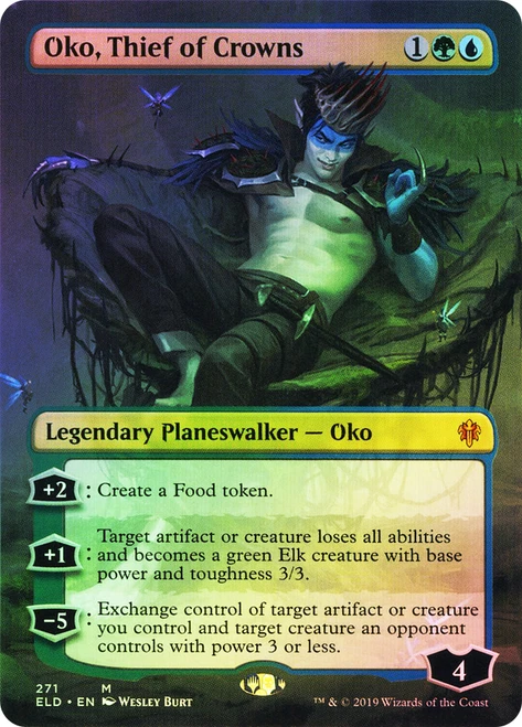 Oko, Thief of Crowns (Borderless)\nThrone of Eldraine - Variants\nSingle\nMagic The Gathering