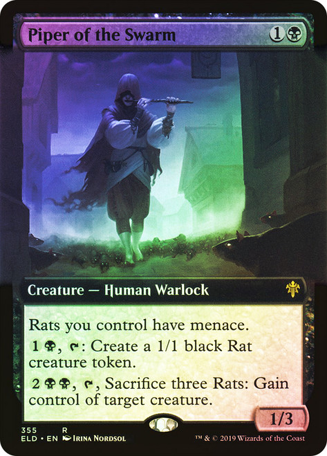 Piper of the Swarm (Extended Art)\nThrone of Eldraine - Variants\nSingle\nMagic The Gathering