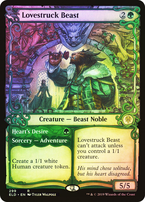 Lovestruck Beast // Heart's Desire (Showcase)\nThrone of Eldraine - Variants\nSingle\nMagic The Gathering