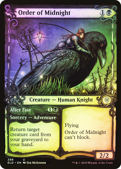 Order of Midnight // Alter Fate (Showcase)\nThrone of Eldraine - Variants\nSingle\nMagic The Gathering