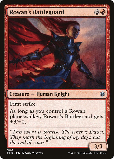 Rowan's Battleguard (Planeswalker Deck)\nThrone of Eldraine\nSingle\nMagic The Gathering