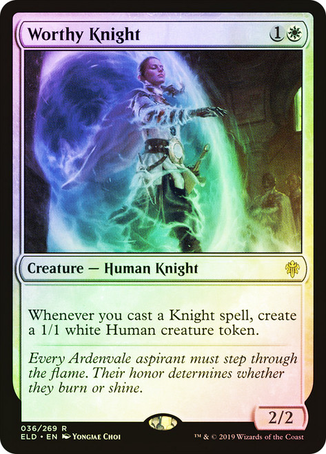 Worthy Knight\nThrone of Eldraine\nSingle\nMagic The Gathering