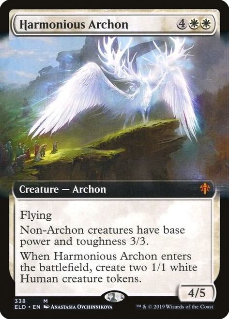 Harmonious Archon (Extended Art)\nThrone of Eldraine - Variants\nSingle\nMagic The Gathering