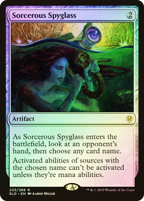 Sorcerous Spyglass\nThrone of Eldraine\nSingle\nMagic The Gathering