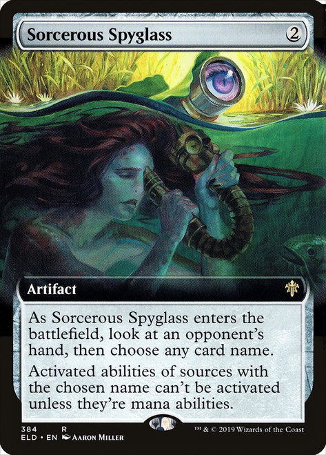 Sorcerous Spyglass (Extended Art)\nThrone of Eldraine - Variants\nSingle\nMagic The Gathering