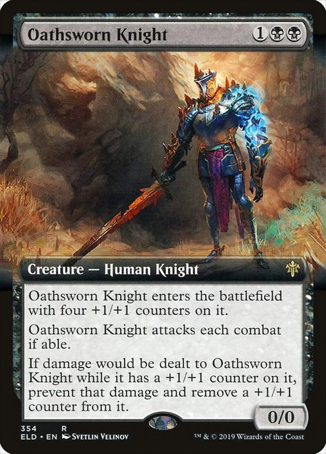 Oathsworn Knight (Extended Art)\nThrone of Eldraine - Variants\nSingle\nMagic The Gathering