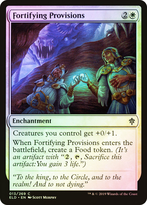Fortifying Provisions\nThrone of Eldraine\nSingle\nMagic The Gathering