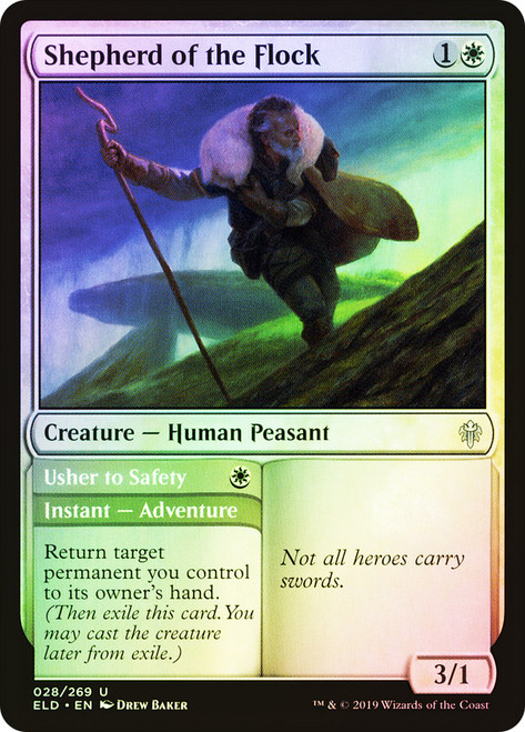 Shepherd of the Flock // Usher to Safety\nThrone of Eldraine\nSingle\nMagic The Gathering