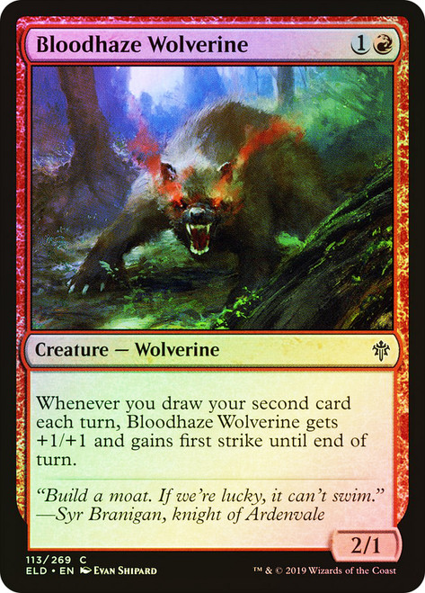 Bloodhaze Wolverine\nThrone of Eldraine\nSingle\nMagic The Gathering
