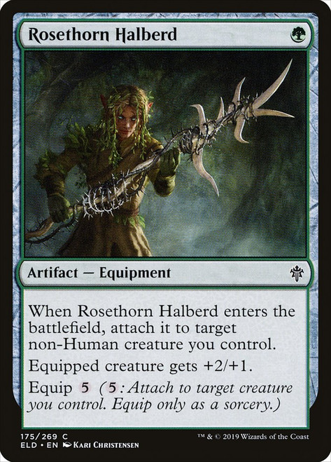 Rosethorn Halberd\nThrone of Eldraine\nSingle\nMagic The Gathering