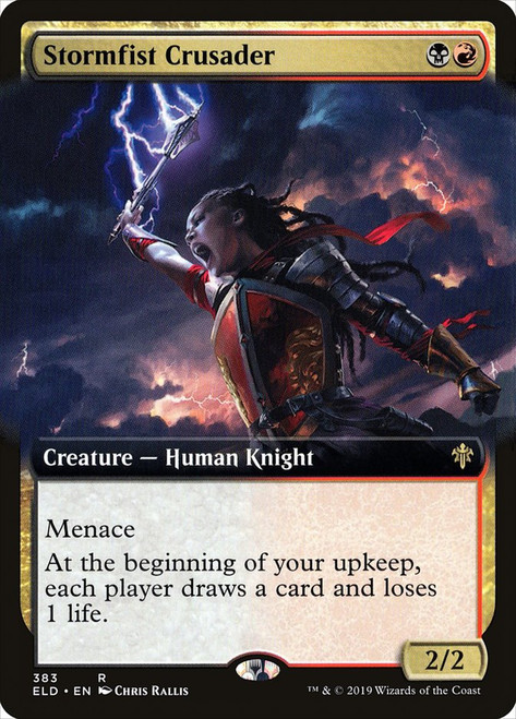 Stormfist Crusader (Extended Art)\nThrone of Eldraine - Variants\nSingle\nMagic The Gathering