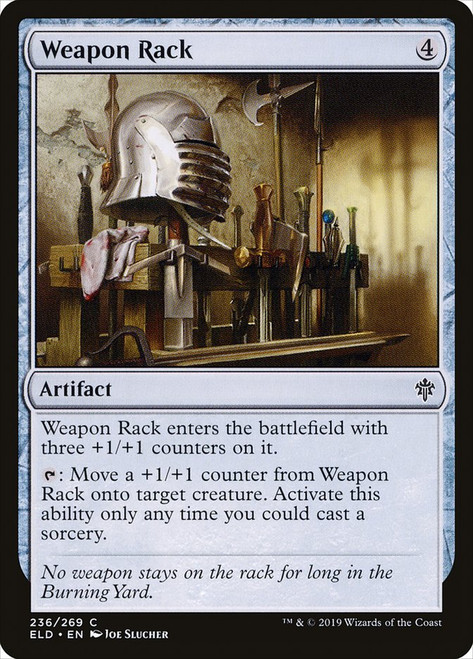 Weapon Rack\nThrone of Eldraine\nSingle\nMagic The Gathering