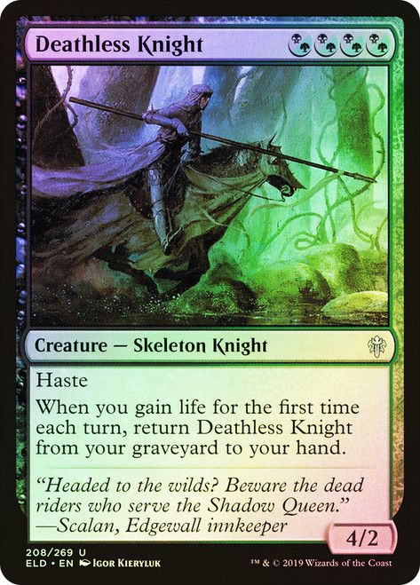Deathless Knight\nThrone of Eldraine\nSingle\nMagic The Gathering