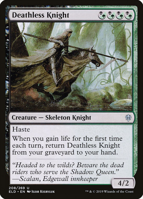 Deathless Knight\nThrone of Eldraine\nSingle\nMagic The Gathering