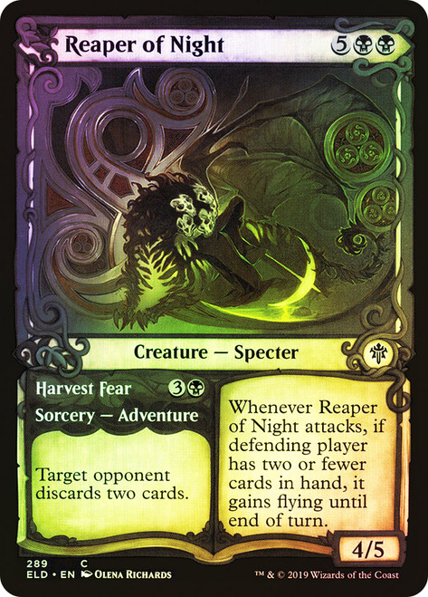 Reaper of Night // Harvest Fear (Showcase)\nThrone of Eldraine - Variants\nSingle\nMagic The Gathering
