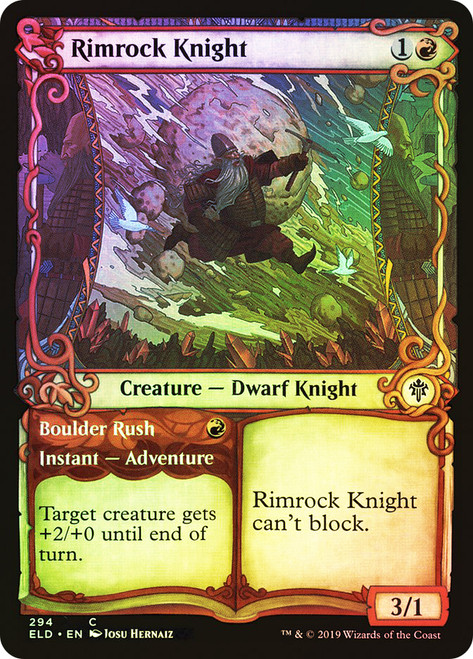 Rimrock Knight // Boulder Rush (Showcase)\nThrone of Eldraine - Variants\nSingle\nMagic The Gathering