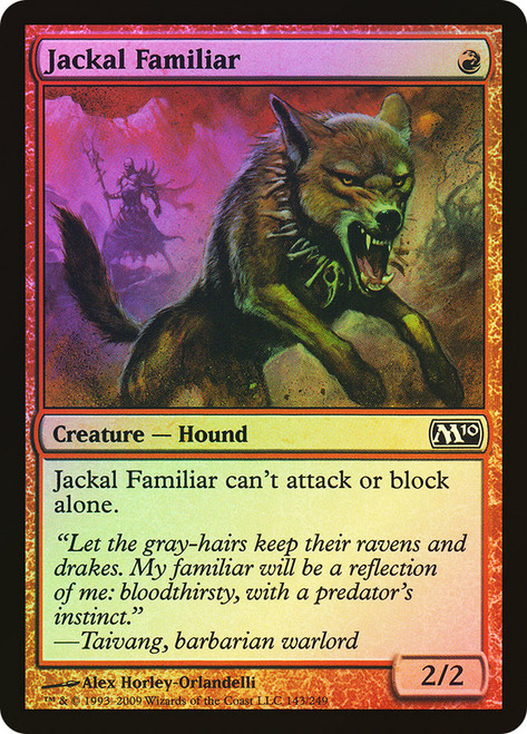 Jackal Familiar\nMagic 2010 Core Set\nSingle\nMagic The Gathering