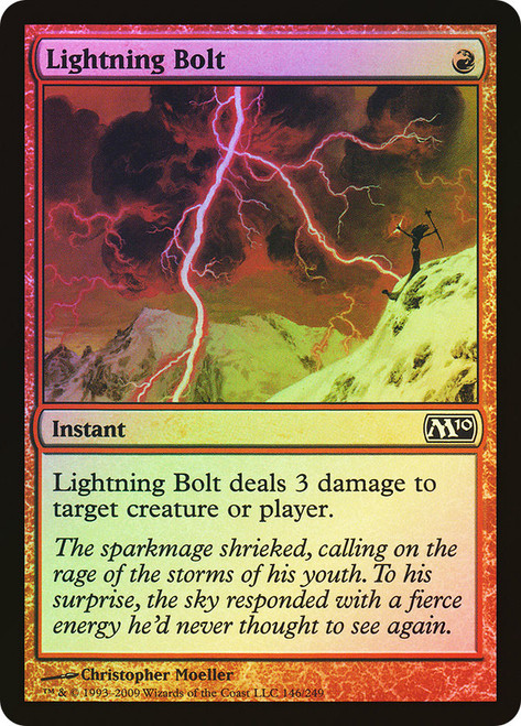 Lightning Bolt\nMagic 2010 Core Set\nSingle\nMagic The Gathering