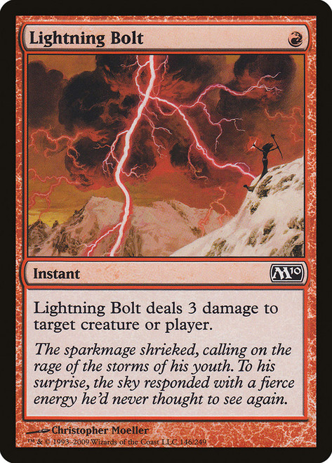 Lightning Bolt\nMagic 2010 Core Set\nSingle\nMagic The Gathering